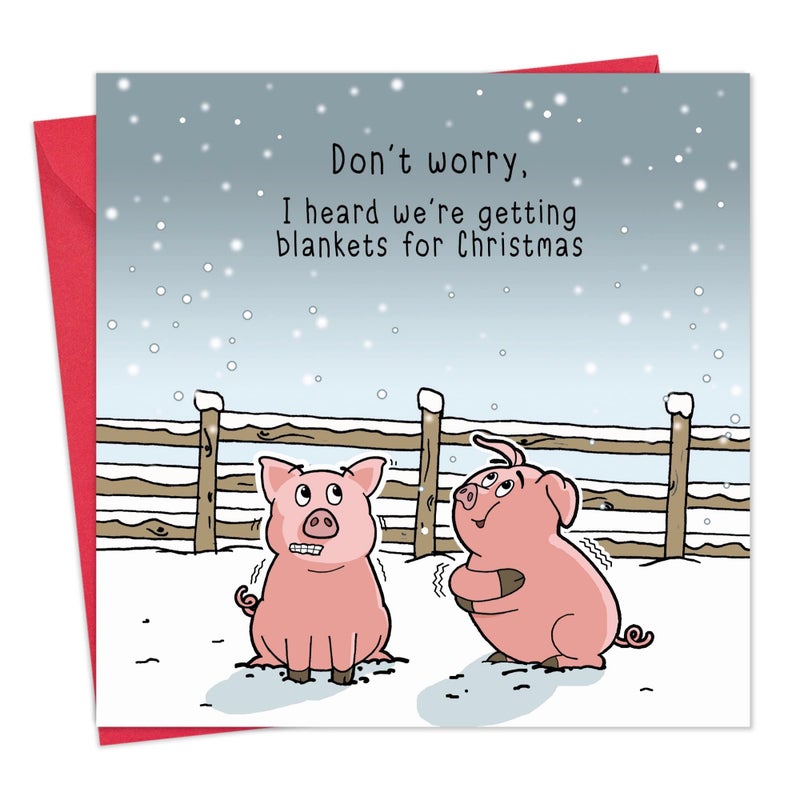 Twizler Funny Christmas Card - Pigs in Blankets - Merry Christmas Card - Humorous Mens Happy Xmas Male - Womens Xmas Female - Image 1